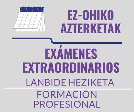 Exámenes Convocatoria Extraordinaria FP
